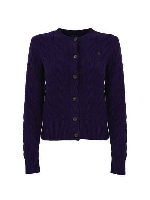 Cardigan intrecciato viola POLO RALPH LAUREN | 211 910443016